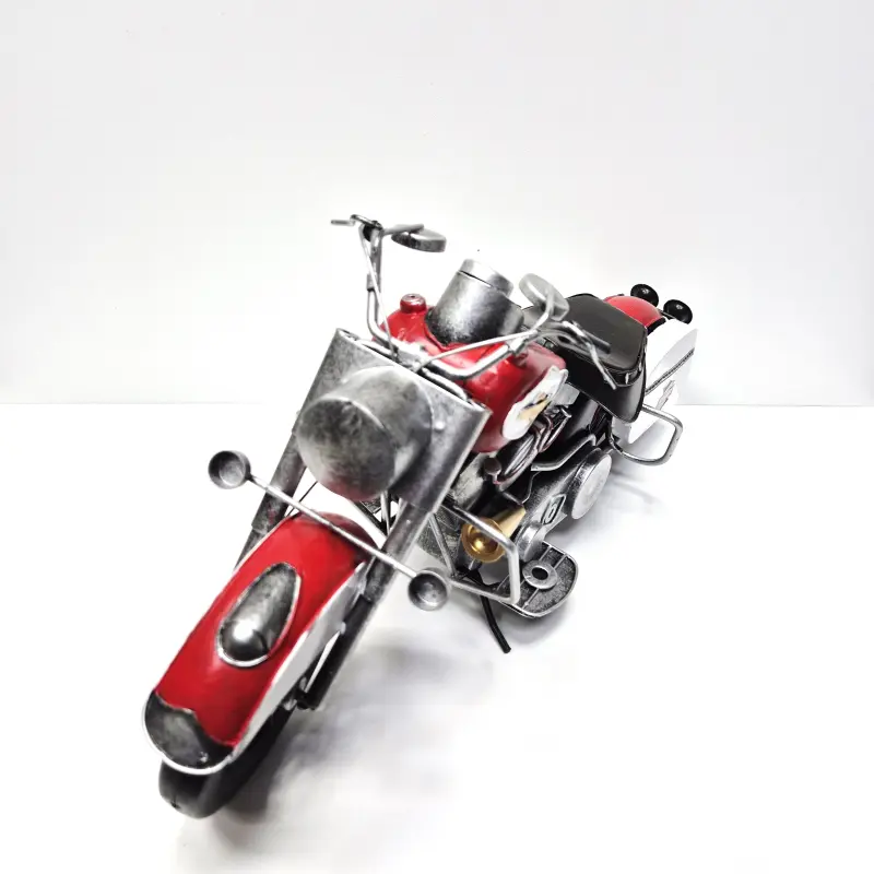 Motocicleta epoca, rosu, din metal, model 12-17